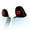 Universal Embroidery Red Lip Car Headrest Covers - Pair of 2, variant on Yupbizauto Universal Embroidery Red Lip Car Headrest Covers - Pair of 2, Black