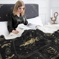 thumbnail image 4 of Yibo Zodiac Birthday Gifts for Women Witch Goth Sherpa Blanket Celestial Constellation Astrology Decor Witchy Bedding, 4 of 7