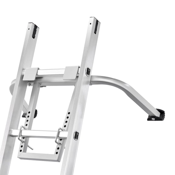 Versatile Ladder Roof Hook and Stabilizer - Features Wide Wing Span, Wall Standoff, and Non-Slip Rubber Feet for Stability