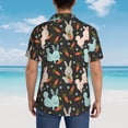 thumbnail image 4 of Zufioo Rabbit Is Eating Carrots Hawaiian Shirt for Men,Beach Shirts Tropical Vacation Shirts,Sleeve Casual Button Down Shirt with Pocket for Travel,Beach,Party,daily,X-Large, 4 of 7