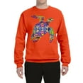 thumbnail image 2 of Wild Bobby, Colorful Rainbow Sea Turtle Animal Lover Unisex Crewneck Graphic Sweatshirt, Orange, Large, 2 of 3