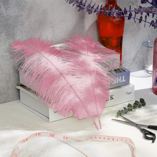10 Plumas Grandes De Avestruz Rosa Intenso De 16 A 18 Pulgadas, Plumas Esponjosas Para Manualidades, Decoración De Fiesta En El Hogar, Centros De Mesa, Ropa, Jarrón, Decoración