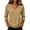 Khaki #050, variant on Womens 3/4 Length Sleeve V Neck Tops Trendy Casual Tunic Loose Fit Basic Shirts 2026 S