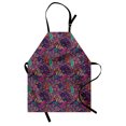 thumbnail image 1 of Psychedelic Apron Exotic Composition in Lively Colors Swirling Leaves and Petals Funky Seaweed, Unisex Kitchen Bib Apron with Adjustable Neck for Cooking Baking Gardening, Multicolor, by Ambesonne, 1 of 3