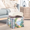 thumbnail image 3 of Yayeee Collapsible Cube Storage Bin with Lid Fabric Closet Decorative Basket with Handles, Floral Seaside, 3 of 7