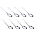 thumbnail image 1 of Juego de cucharas para la cena, 8 cucharas, cucharas de acero inoxidable, cucharas de metal duraderas, acabado de espejo y aptas para lavavajillas, para el hogar, restaurante, color plateado, 1 of 6