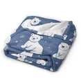 thumbnail image 4 of Cute Polar Bear Fleece Blanket - Lightweight Soft Cozy 60x50, 4 of 6