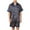 Dark Blue, variant on IROINNID Silk Pajamas for Men Button Closure Short Sleeve Shirts and Shorts with Pockets Two-Pieces Sleepwear Sets,Dark Blue