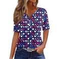 thumbnail image 2 of Womens 4th of July Shirt Patriotic Red White and Blue V Neck T Shirts Casual Summer Holiday Tops Fourth of July Outfit for Women, 2 of 6