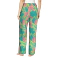 thumbnail image 3 of Daiia Colorful Palm Leaves Women's Sleep Pant with Pockets and Drawstring,Pajama Pants-Small, 3 of 9