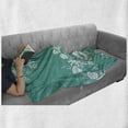 thumbnail image 5 of Sea Animals Soft Flannel Fleece Throw Blanket, Dolphins Flowers Sea Floral Pattern Starfish Coral Seashell Composition, Cozy Plush for Indoor and Outdoor Use, 60" x 80", Sea Green White, by Ambesonne, 5 of 5