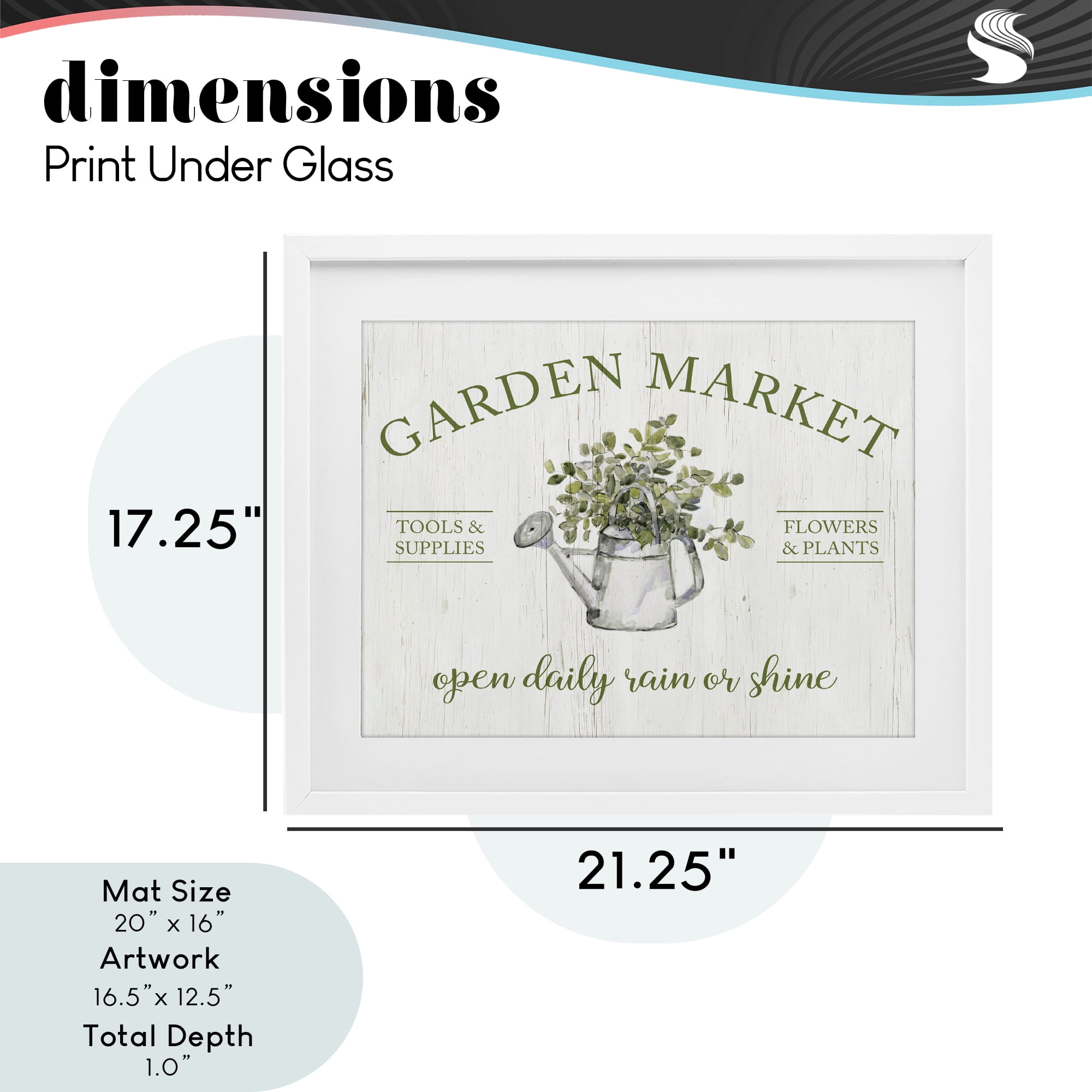 Stupell Industries Open Daily Garden Market White Framed Print Under Glass, design by Sally Swatland