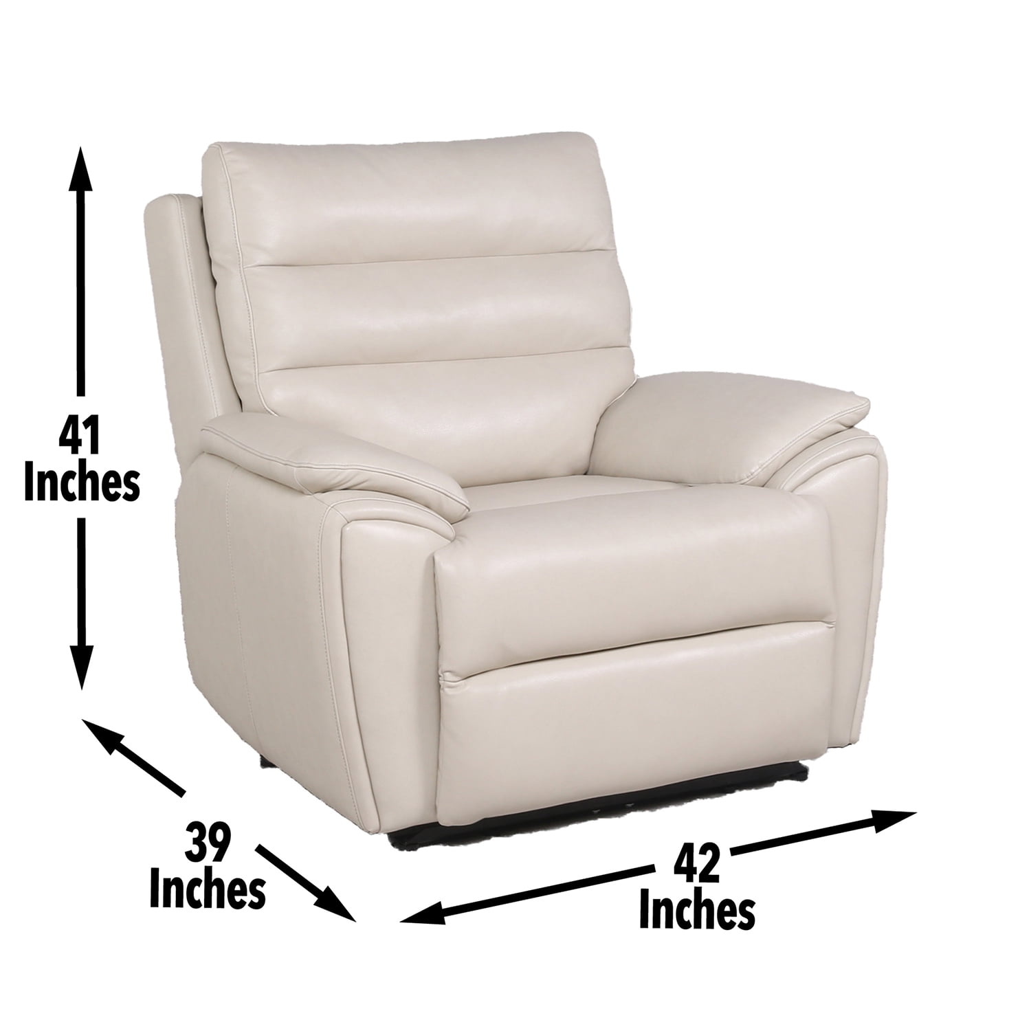 Kepooman Modern Leather Recliner with Electric Footrest, Head Leather Chair, Articulated Electric Headrest, Ivory Upholstery Kepooman Modern Leather Recliner with Electric Footrest, Head Leather Chair, Articulated Electric Headrest, Ivory Upholstery