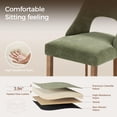 thumbnail image 5 of Bar Stools Set of 4, Upholstered Counter Height Bar Stools, Modern Counter Stools with Wood Legs for Kitchen Island Dining Room Bar, Green, 5 of 8