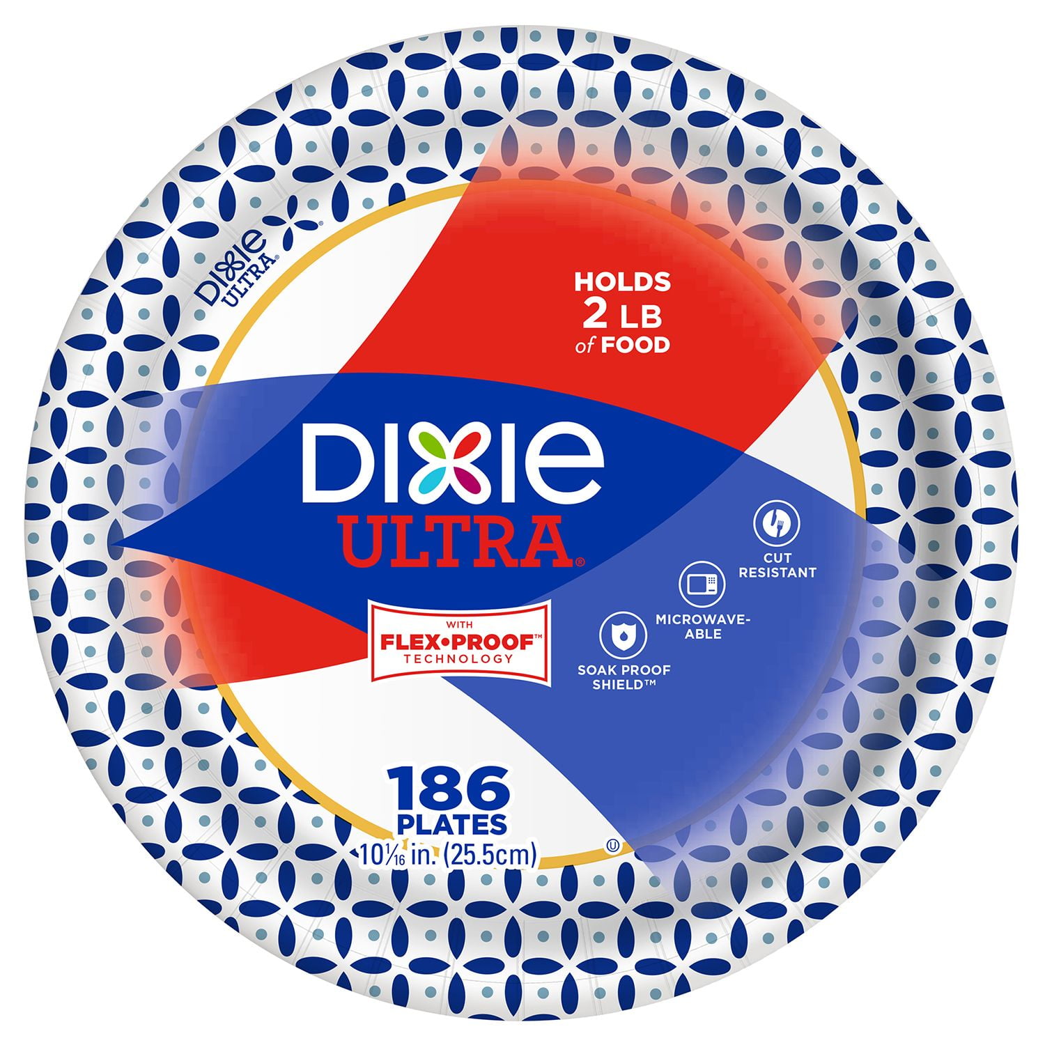 Dixie Ultra Modern Romance Heavyweight Plates, 10 1/16" dia, White/Red/Green (186 ct.)