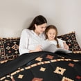 thumbnail image 4 of Homewish Boho Geometric Rhombus Twin Comforter Sets,Vintage Cabin Bedding Set,Brown Cream,Black Reversible,2-Piece,1 Comforter and 1 Pillowcase, 4 of 7