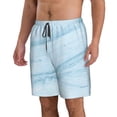 thumbnail image 2 of Cauagu Blue Marble Print Men's Swim Trunks,Hawaiian Bathing Suit Swimsuits Beach Shorts with Pockets for Men Quick Dry Swimming Board Shorts-Small, 2 of 6