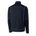 thumbnail image 3 of Men's Cutter & Buck  Navy Durham Bulls  Clique Helsa Performance Half-Zip Knit Pullover, 3 of 3