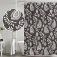 thumbnail image 5 of Grey Paisley Shower Curtain, Waterproof Shower Curtains for Bathroom, Ethnic Vintage Floral Botanical Abstract Washable Fabric Bathtub Curtain Set Bath Decor with 12 Hooks Stall 36"x72", 5 of 8