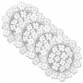 thumbnail image 2 of Heritage Lace DW-1400W-S 14 Po. Dogwood Doily Rond - Blanc - Ensemble de 4, 2 of 4