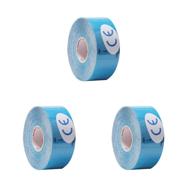 Greeniant Cinta elástica Soporte muscular Deportes Adhesivo Vendaje Gimnasio Fitness Correa muscular, Azul claro 2.5cmx5m Type1 NO1
