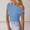 Blue, variant on Women's Summer Top Off Shoulder Top for Women Short Sleeve Tshirt Y2K Going Out Shirts Solid Color Tunic Top Crop Top Navy L