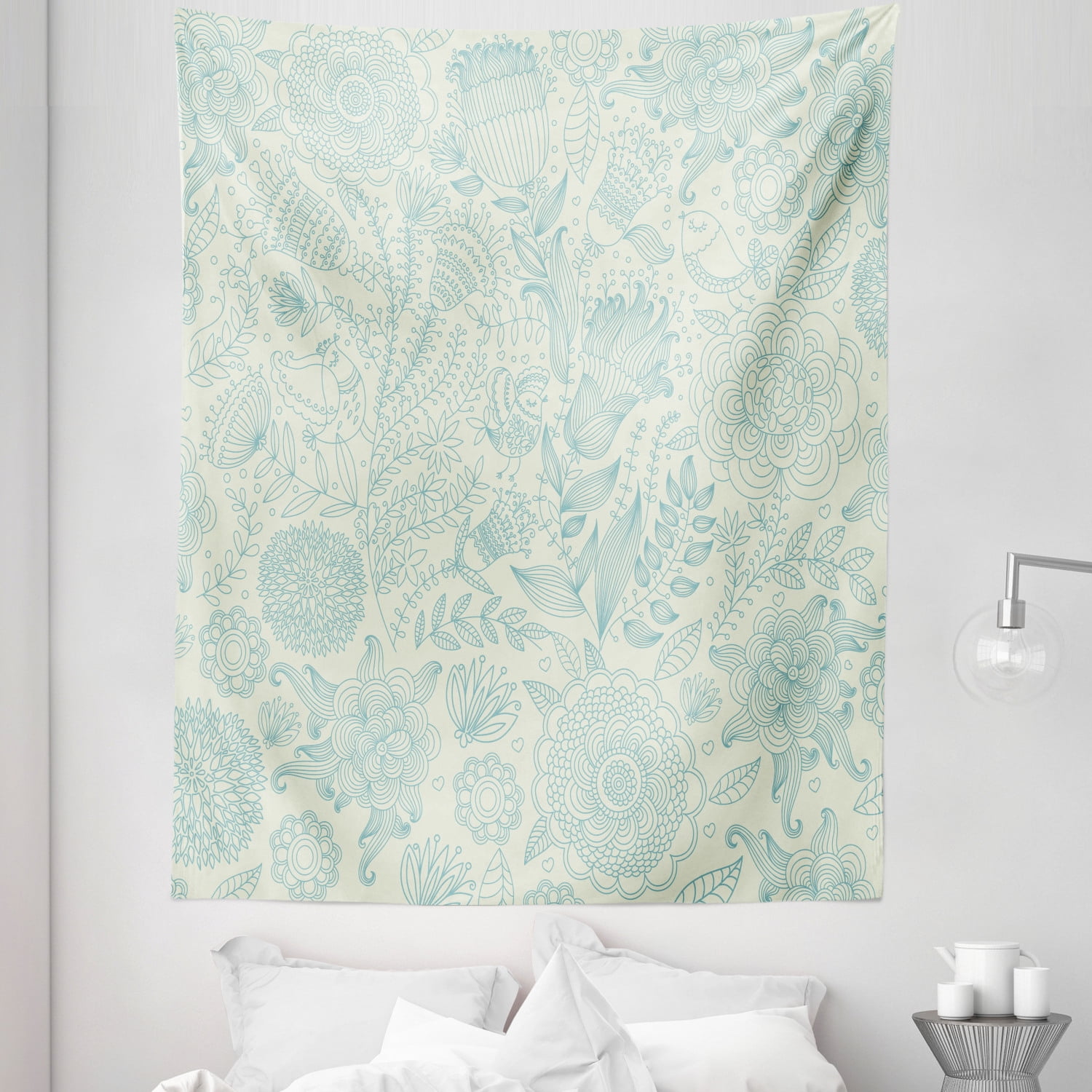 GREEN TAPESTRY 2 PC SET WITH NAVY CONTRAST main image 0