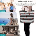 thumbnail image 4 of Yiaed Ladybugs on Black and White Striped Print Handbag for Women Tote Purse Shoulder Bag Large Fashion Hobo Purse Handbag Shopping Tote, 4 of 5