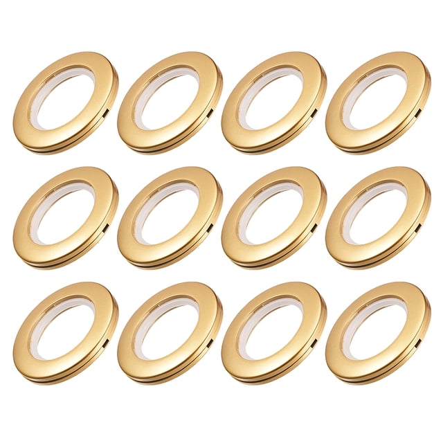 Unique Bargains Curtain Grommets Plastic 1.5 Inch Inner Dia Drapery Eyelet Rings Gold Tone 12pcs
