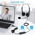 thumbnail image 3 of Auriculares para computadora con cable USB Auriculares biauriculares manos libres con volumen d MABOTO Auriculares, 3 of 7