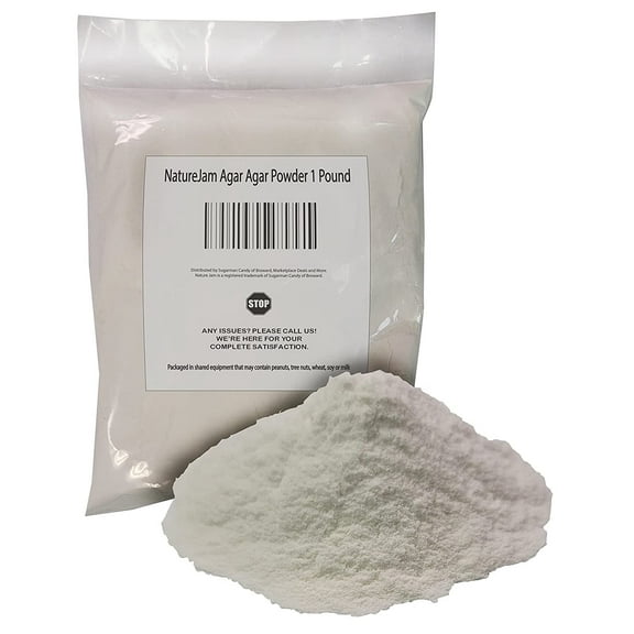 NatureJam Agar Agar Powder 1 Pound-Premium Gel Strength Gelatin Substitute For Vegans.