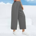 thumbnail image 4 of HAiming Women's Wide Leg Pants High Elastic Waist Loose Pants Casual Workout Baggy Lounge Trousers with Pockets, 4 of 7