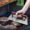 thumbnail image 3 of sunsanly Stainless Steel Burger Press Hamburger Bacon Press Heavy Duty Meat Smasher with Wood Handle Grill Tool for BBQ Panini Beef Sausage, 3 of 7