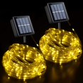 thumbnail image 1 of Solar Rope Lights Outdoor Waterproof LED, 2 Pack Each 33ft 100 LED Rope Lights Outdoor, PVC Tube Warm White Fairy String Lights for Pool Balcony Tree Garden Yard Fence Party Walkway Path, 1 of 6