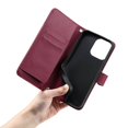 thumbnail image 5 of For iPhone 15 Pro Crossbody Leather Case Ring Buckle Wallet Stand Rhombus Mobile Cover - Green, 5 of 5