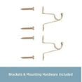 thumbnail image 5 of Kenney 7/16” Steel Café Curtain Rod Mounting Brackets, Set of 2, Gold, 5 of 6