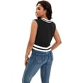 thumbnail image 4 of DARING DIVA Women's Cropped Sweater Vest Tank Tops S Black White, 4 of 7