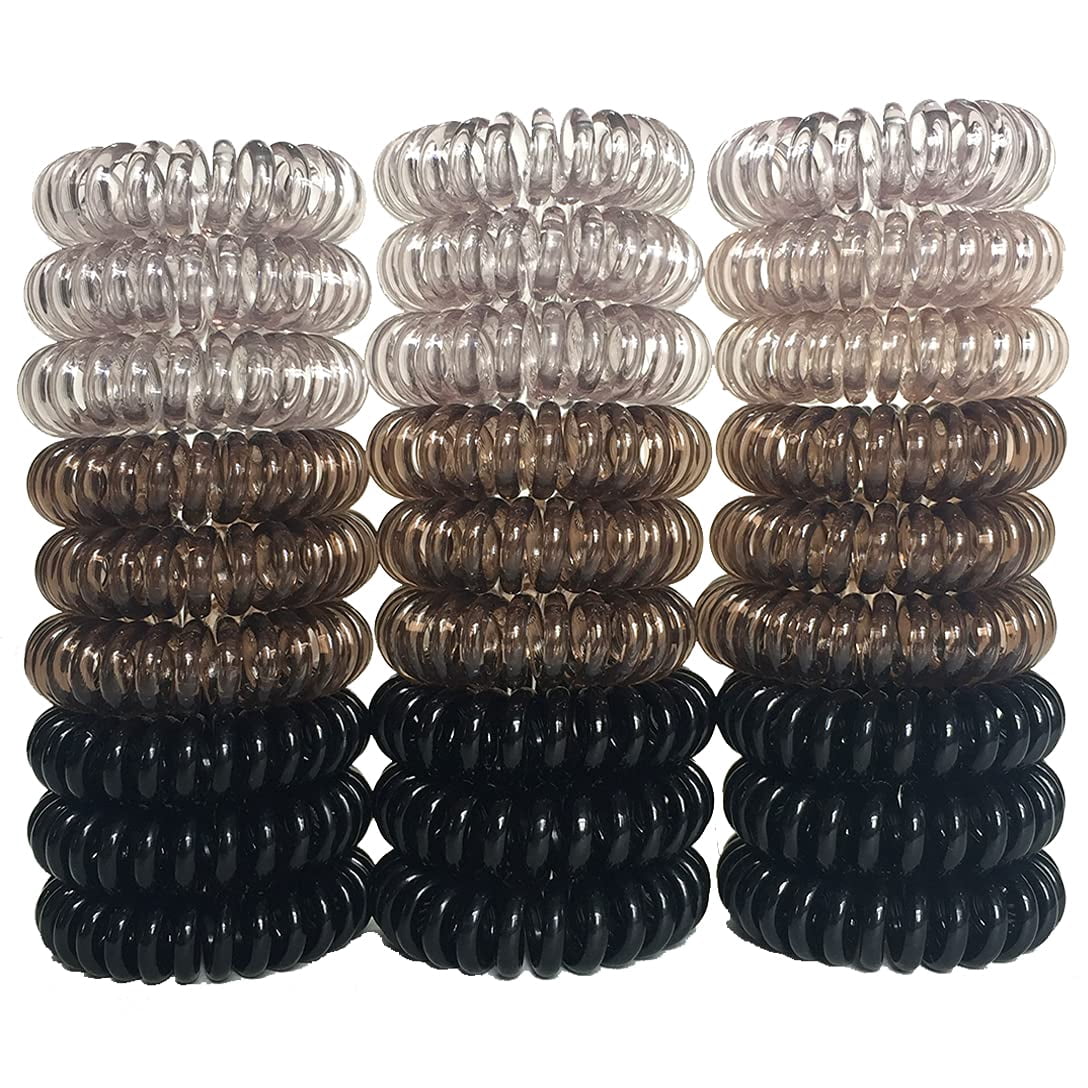 Ombre Color Coil Hair Ties Set - 27 Pieces Spiral Traceless Elastic  Ponytail Holders, Waterproof Coil Hair Bands and Accessories (1.58inch/4cm)  - Walmart.ca