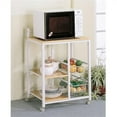 thumbnail image 2 of Kelvin 2-shelf Mobile Kitchen Cart Natural Brown and White, 2 of 2