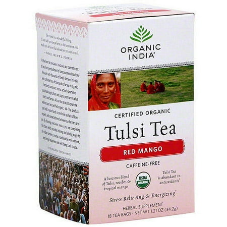 Organic India Tulsi Red Mango Bags, 18ct (Pack of 6)