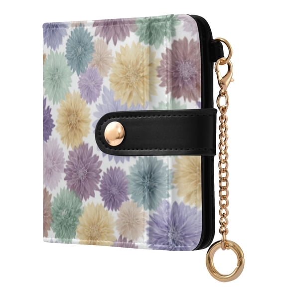 Qxltty Vibrant Floral Ladies Wallet Rfid Slim Thin Compact Credit Card Women Wallet Zipper Coin Pocket and ID Window for Female Gifts