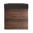 thumbnail image 6 of Alice 24" Wall Mounted Floating Bathroom Vanity in Walnut with Black Basin, 6 of 10