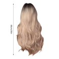 thumbnail image 3 of Ediodpoh European and American Style Bangs Dyed Platinum Long Curly Hair High Temperature Silk Wig Headgear Ladies 26inch/66cm Suitable for Festivals Parties Wigs for Women Beige_020, 3 of 9
