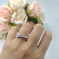 thumbnail image 5 of Art Deco Half Eternity Stackable Ring Ruby CZ 925 Sterling Silver Size 6, 5 of 7