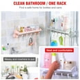 thumbnail image 5 of Amerteer Shower Caddy with 6 Hooks for Hanging Razor and Sponge Adhesive Shower Shelf Storage Kitchen Rack Storage Organizer No Drilling for Shampoo Conditioner Bathroom Kitchen, 5 of 8