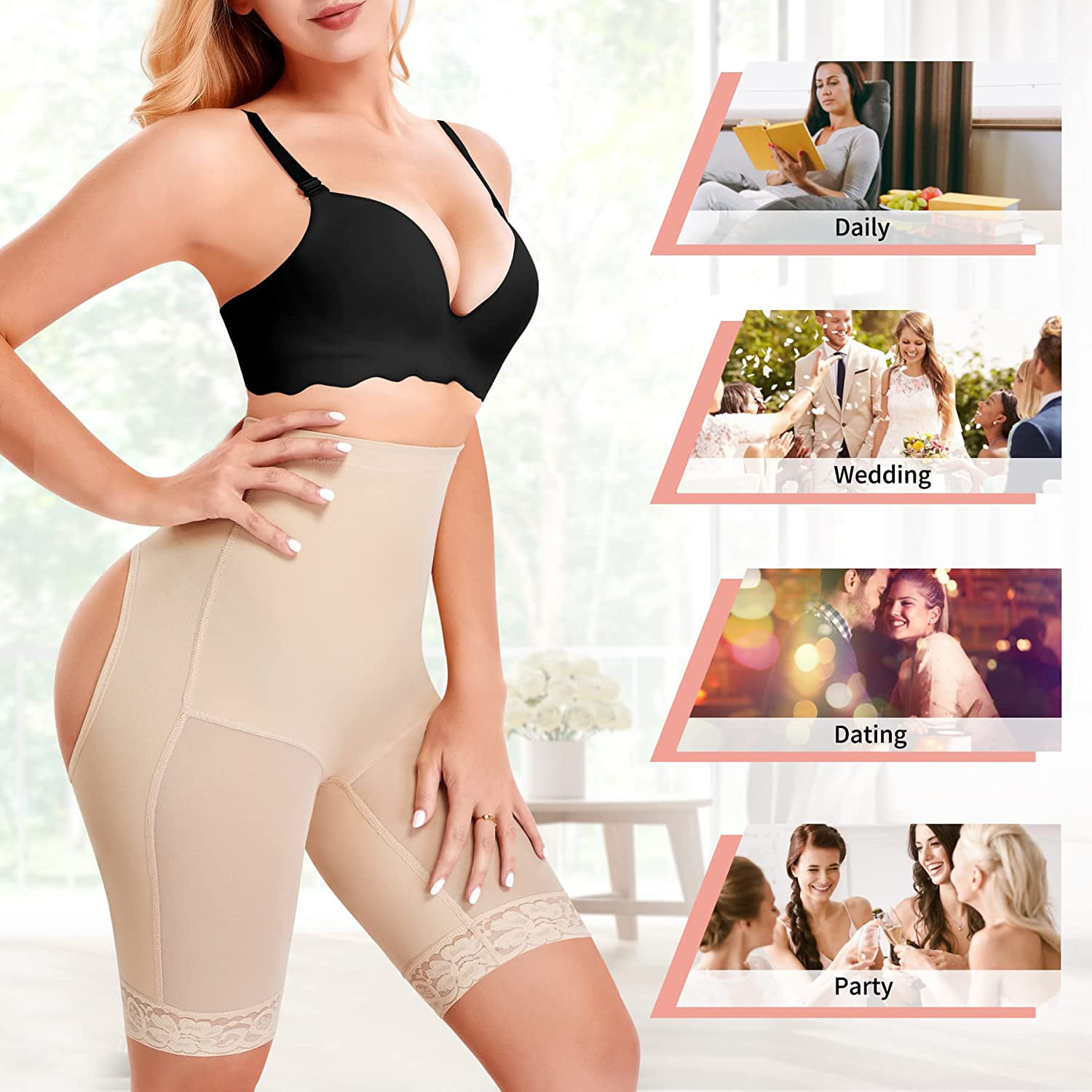 Irisnaya Full Body Shaper for Women Tummy Control Shapewear Bodysuit Tank  Top V Neck Bra Leotard Butt Lifter(Beige, Small) at  Women's Clothing  store
