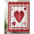 thumbnail image 2 of Valentines Shower Curtain Set, Waterproof Shower Curtains for Bathroom, Romantic Red Lips Love Heart Washable Fabric Cloth Bath Curtain for Bathtub Decoration with Hooks 72x78 Inches, 2 of 6