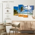 thumbnail image 4 of Elephant Stock Flamenco Beach Wall Art - Horizontal Multi Panel Canvas - Living Room Wall Decor - Beach Multi Panel - Green And Blue Decor - 24" x 14", 4 of 4