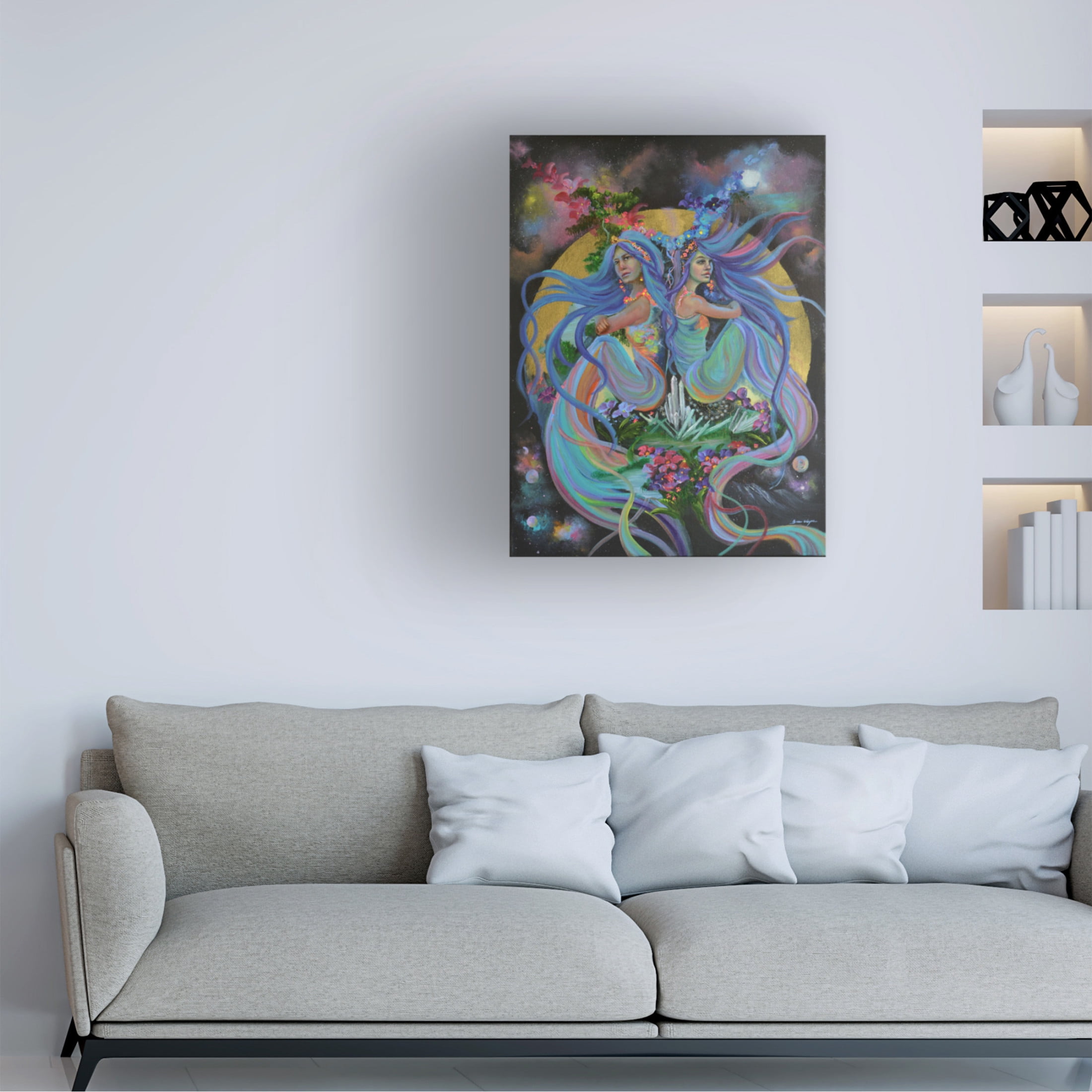 Canvas Wall Art - Sue Clyne 'Gemini' Wall Art for Living Room, Bedroom, or Office Décor by Trademark Fine Art - 18 x 24 Inches