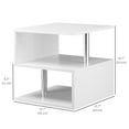 thumbnail image 3 of HOMCOM Table Basse d'Appoint à 3 Niveaux Console Support Organisateur Déco Maison Blanc, 3 of 10